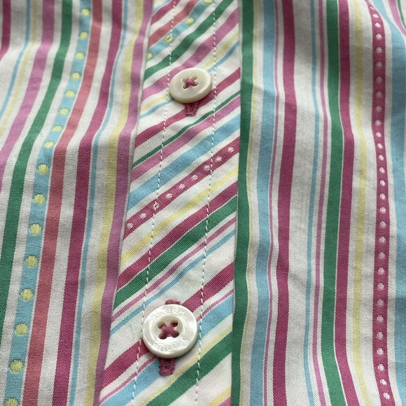 Lilly Pulitzer Pink Vertical Striped Women’s Size 10 Button Down Shirt Top - Picture 4 of 14